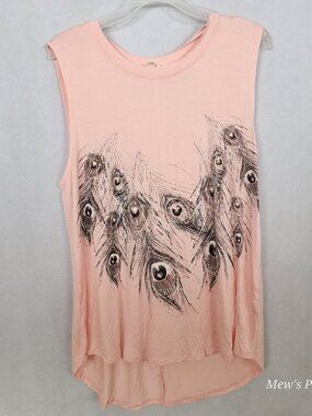 NWOT - Indigo Thread Co. Tank Top Pink Peach Hi-Low, XL